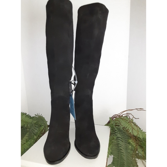 Antonio Melani Maesyn Blaxk Suede Wedge Tall Boots - Picture 3 of 16